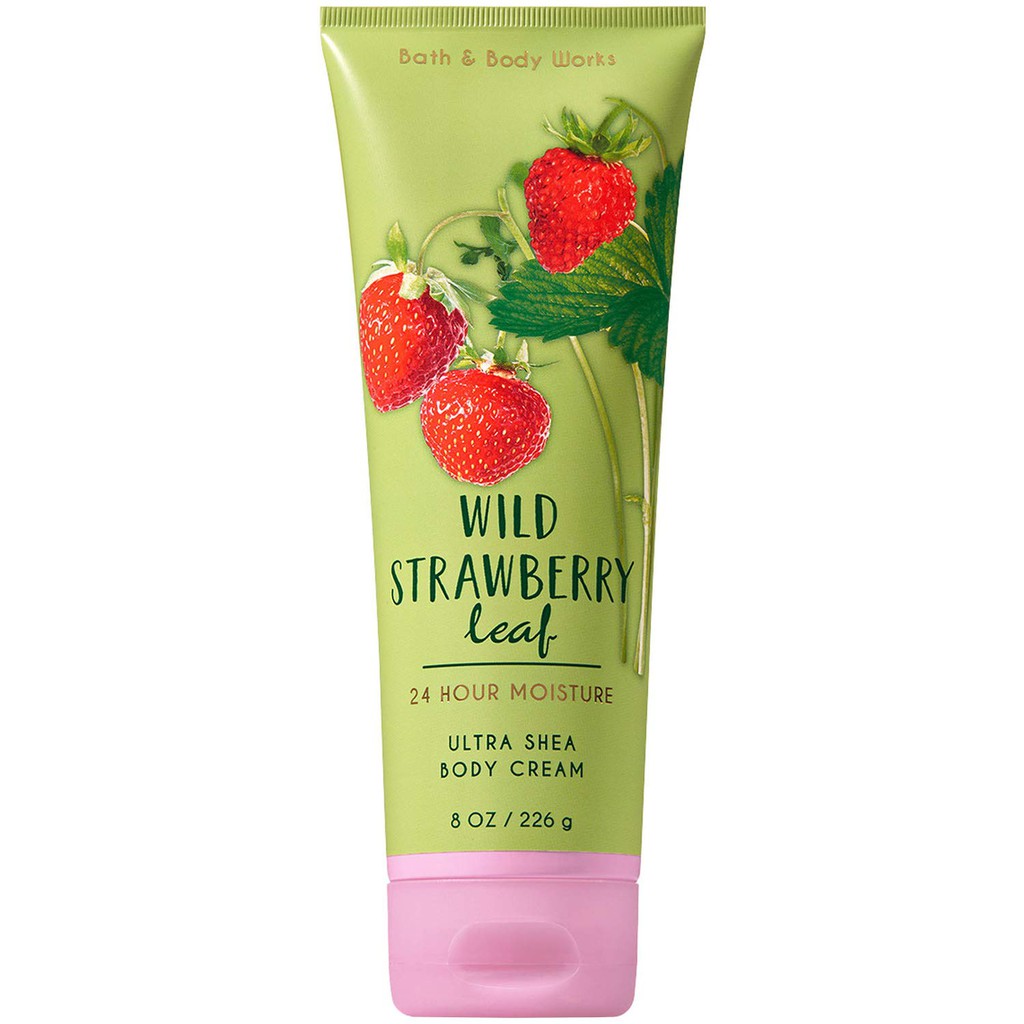 Kem dưỡng ẩm cơ thể Bath &amp; Body Works Wild Strawberry Leaf Ultra Shea Body Cream 226g (Mỹ)