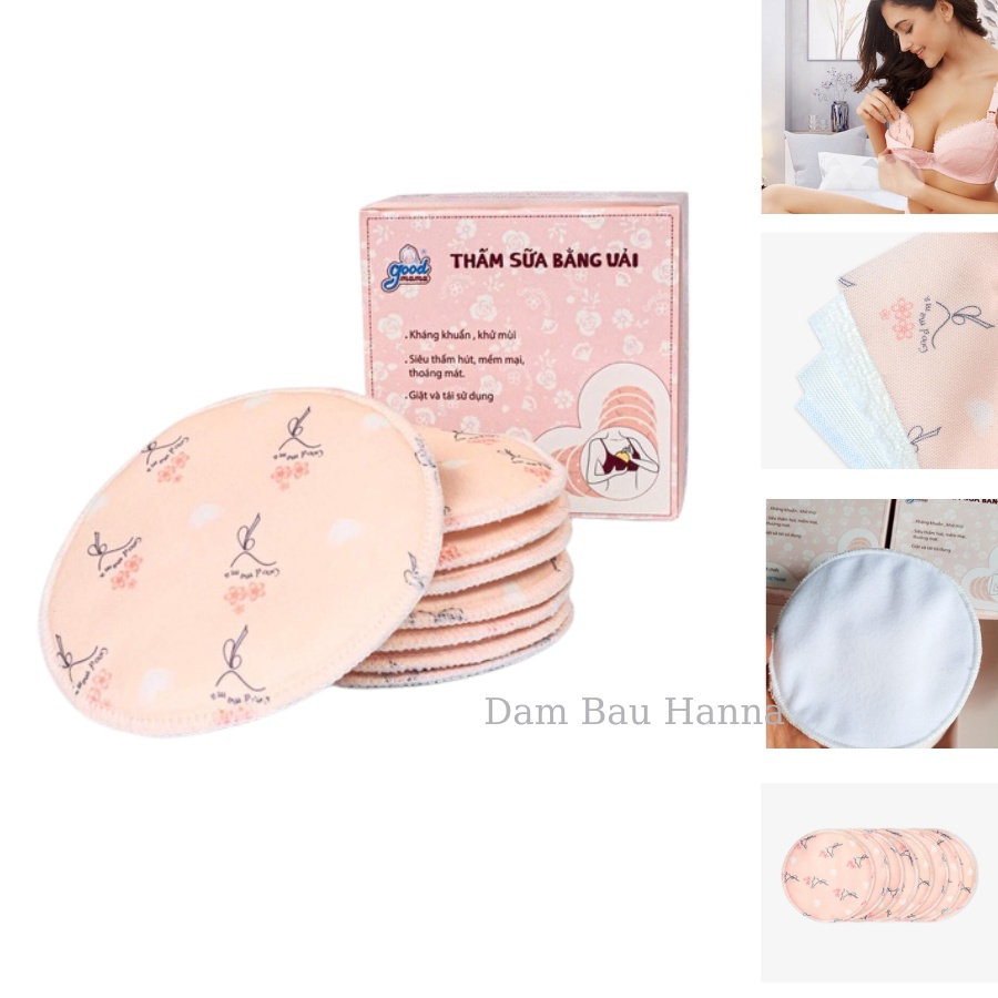 Set 8 Miếng Lót Thấm Sữa Goodmama Giặt Được Bằng Vải Hàng Chính Hãng
