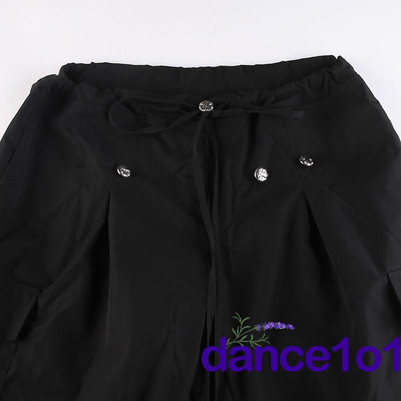 Quần Dài Lưng Thấp Rút Dây Tập Múa Cho Nữ 1O1-Y2k
