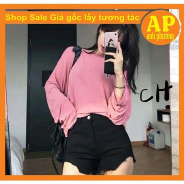 Áo phông dài tay chất da cá✨Dáng suông basic nhiều màu sắc✨freesize 50kg✨chất liệu da cá * *