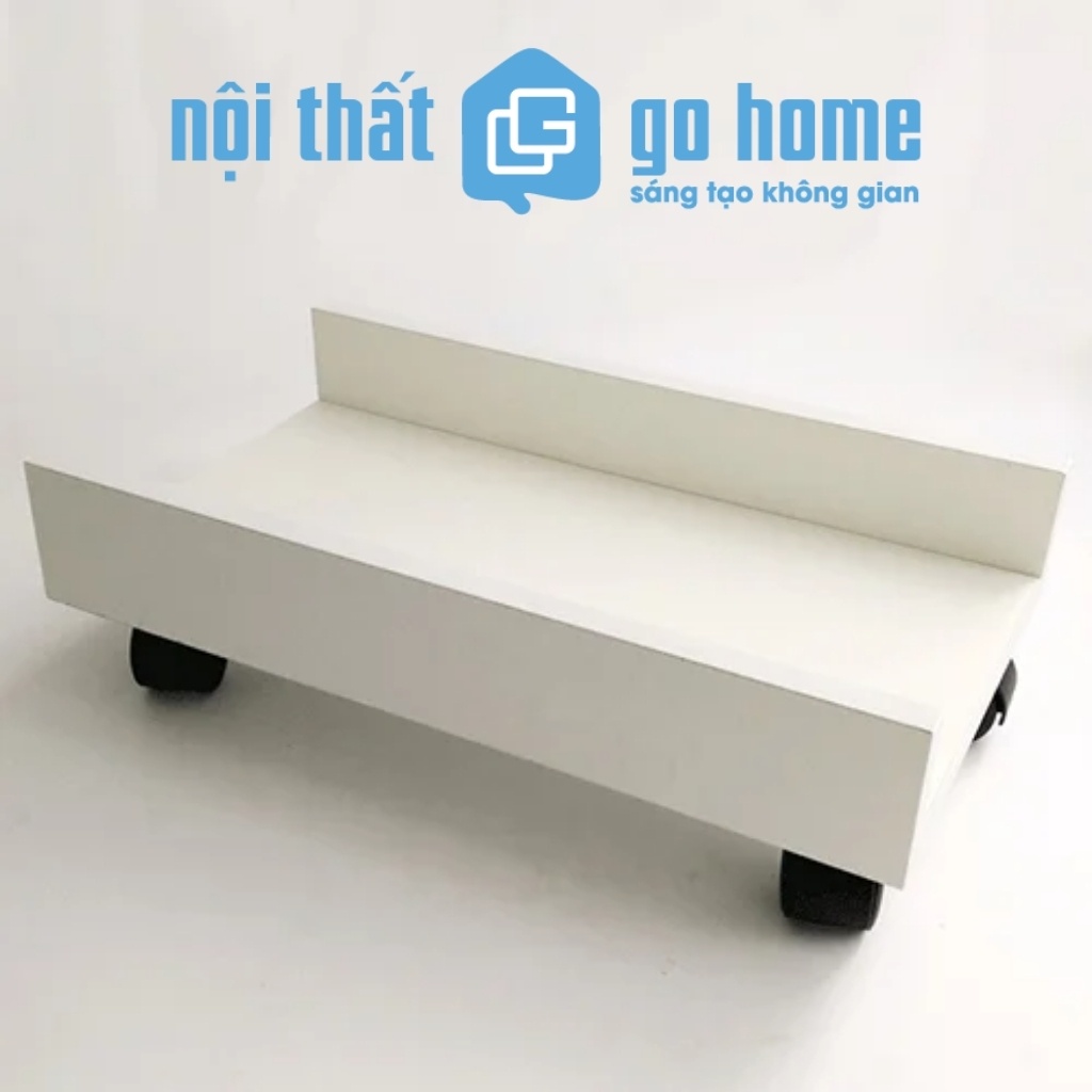 Kệ để cpu máy tính bằng gỗ MDF phủ melamine, kệ đựng case máy tính bánh xe di động - GO HOME
