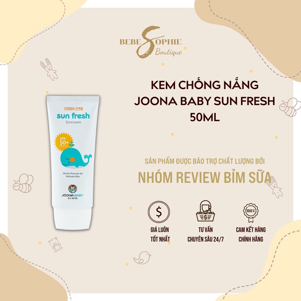 Kem chống nắng Sun Fresh 50ml cho bé từ 6 tháng tuổi Joona Baby