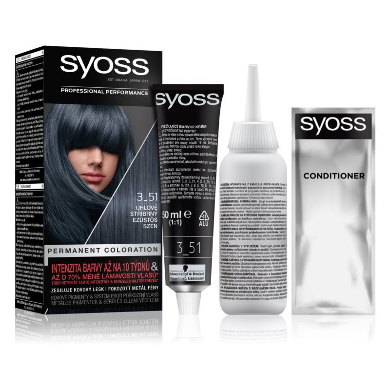 Thuốc nhuộm tóc SYOSS 3-51 Sliver Charcoal màu Than Chì