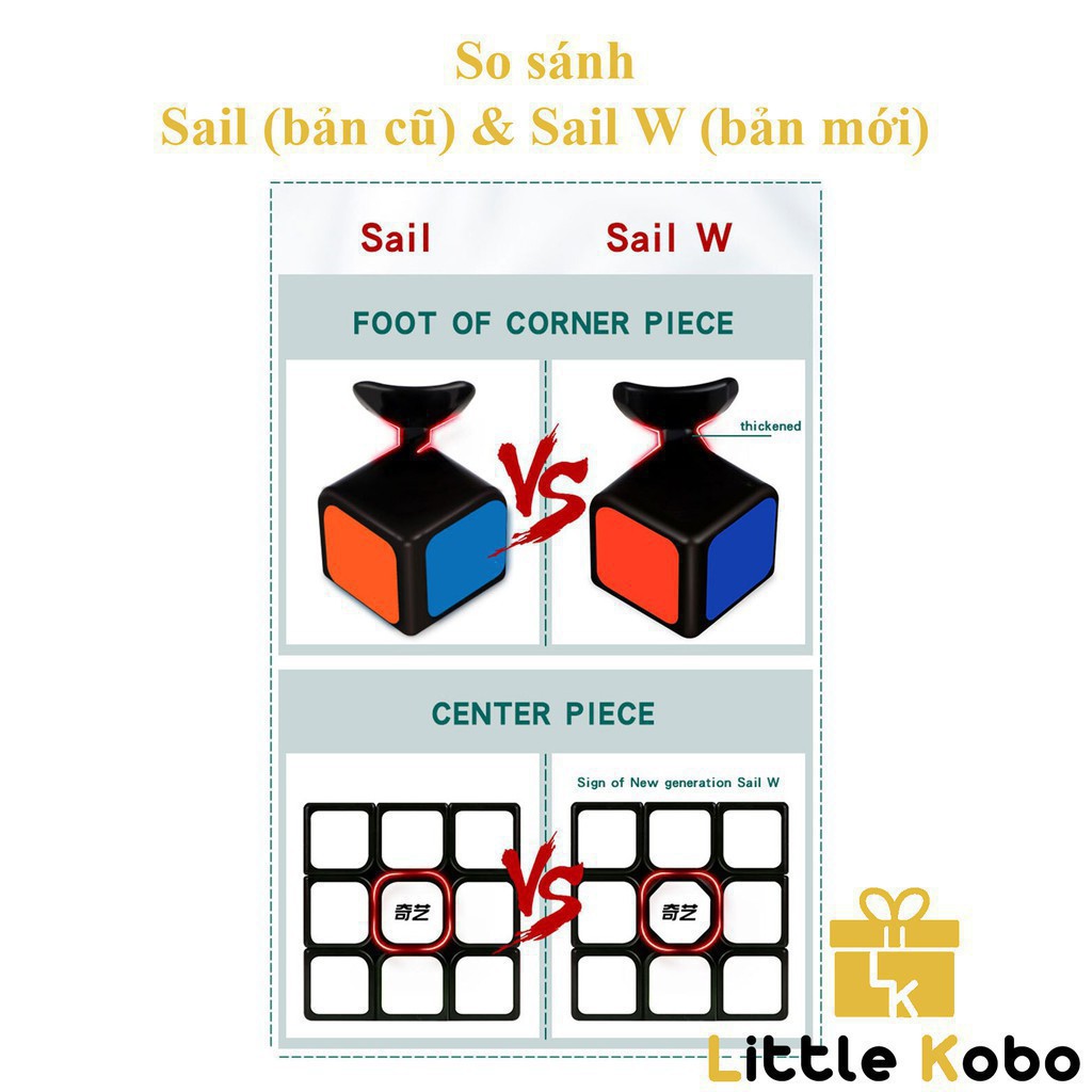 [Rubik 2x2x2] Rubik giá rẻ QiYi QiDi W 2x2 Viền , Không viền