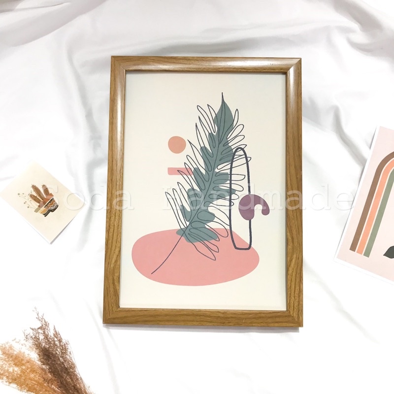 (Tặng kèm tranh)Khung ảnh phong cách Vintage Minimalism Bắc Âu Tối Giản