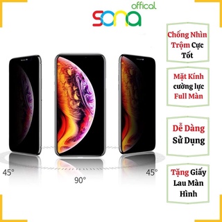 Kính cường lực chống nhìn trộm full màn iphone, kính chống nhìn trộm - SONA offical
