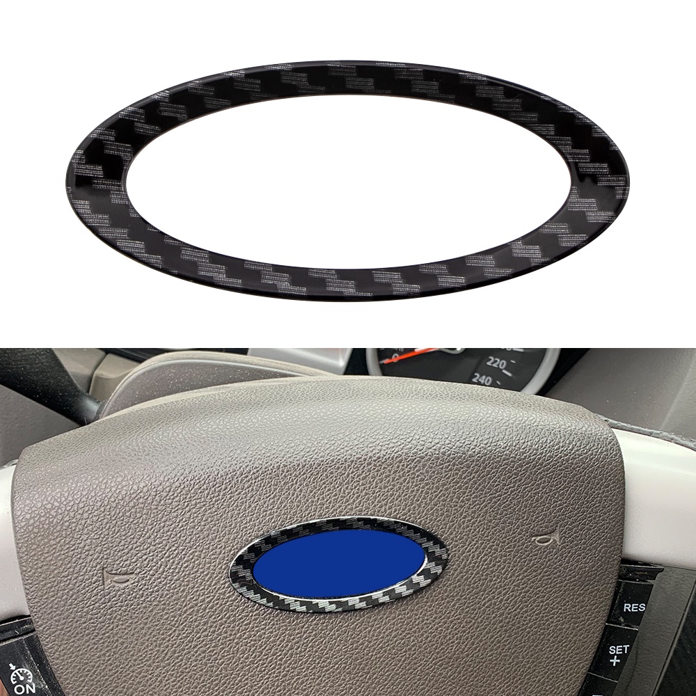 Miếng Dán Logo Vòng Tròn Đính Kim Sa Cho Vô Lăng Xe Hơi Ford Fiesta 2009-2015 Ecosport 2012-2017 Focus 2 MK2 2005-2011