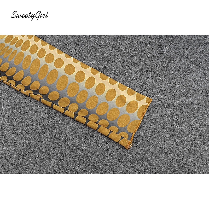 Áo croptop tay dài cổ tròn dáng ôm in họa tiết hình học thời trang cho nữ