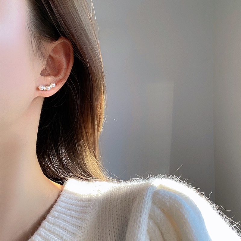 Bông Tai Mạ Bạc 925 Dáng Dài Đính Ngọc Trai Nhân Tạo Thời Trang