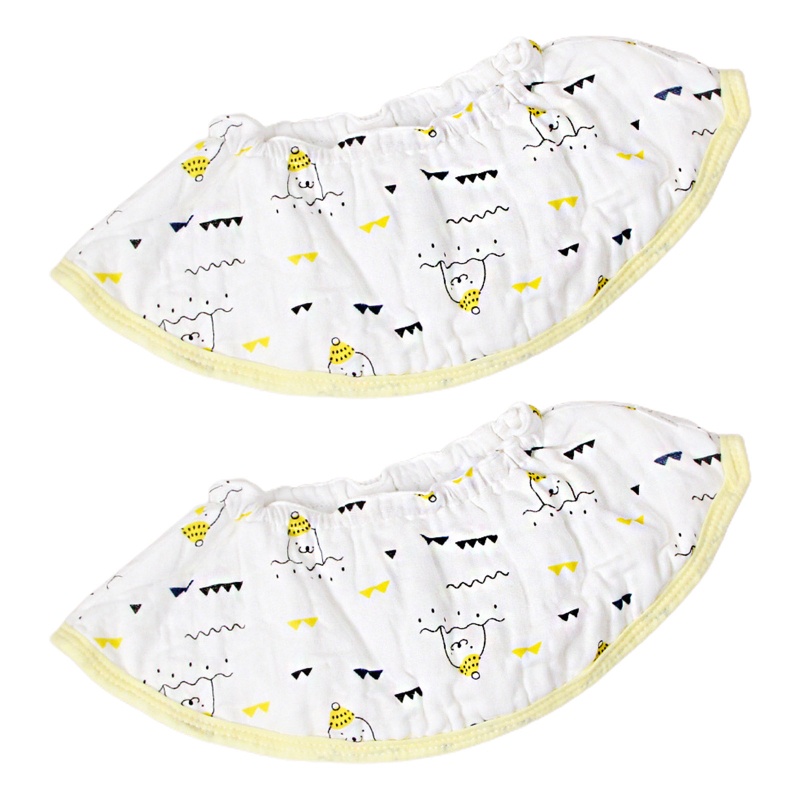 Set 2 Yếm Ăn Cotton Sợi Tre Xoay 360 Độ In Họa Tiết Hoạt Hình Xinh Xắn Cho Bé Sơ Sinh