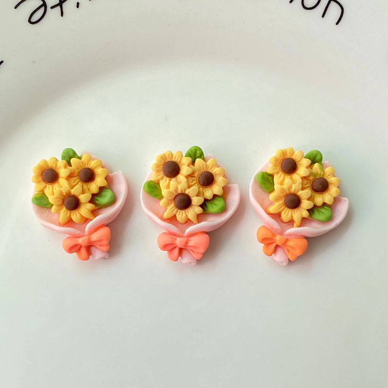 Set 5 Phụ Kiện Trang Trí Hình Hoa Hướng Dương Bằng Nhựa