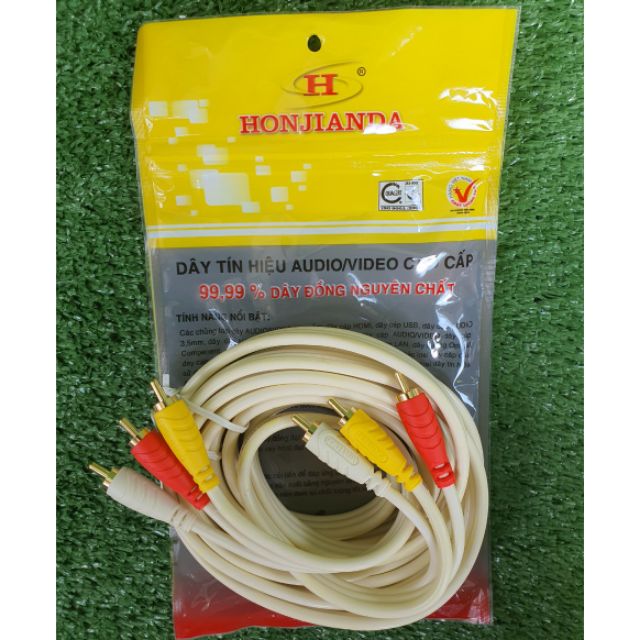 Dây AV 6 đầu sữa 1m8.3m.5m.honjianda