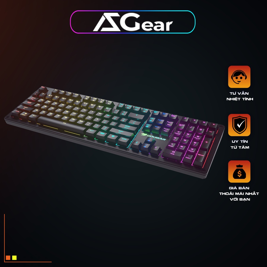 Bàn phím cơ Gaming Cougar Puri RGB, Độ bền 50 Triệu lần bấm, Mới 100% Fullbox