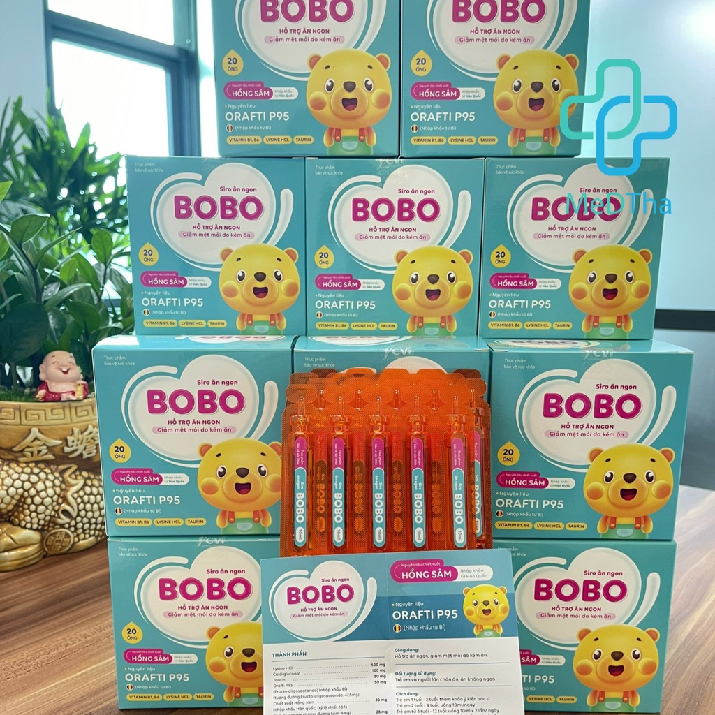 Siro Ăn Ngon BoBo - Kích Thích Ăn Ngon Cho Bé, Tăng Sức Đề Kháng, Giảm Mệt Mỏi (Hộp 20 Ống) [Chính Hãng]