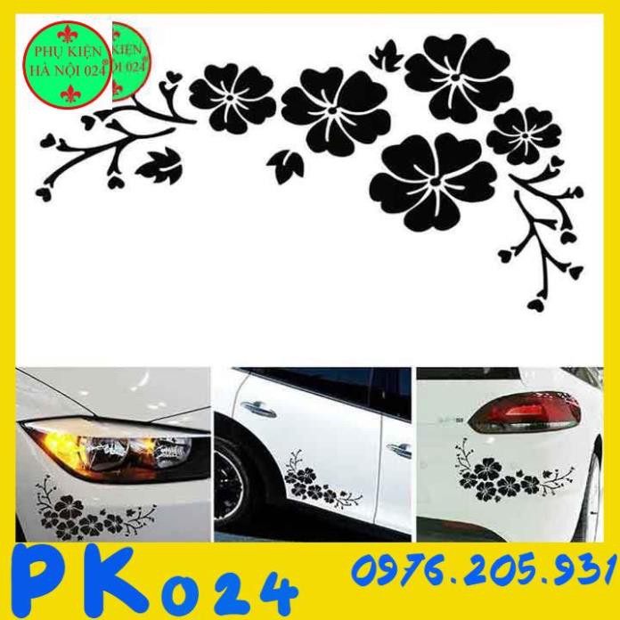 Sticker Nhãn Dán Trang Trí Xe Ô Tô Hình Hoa Đào Mùa Xuân