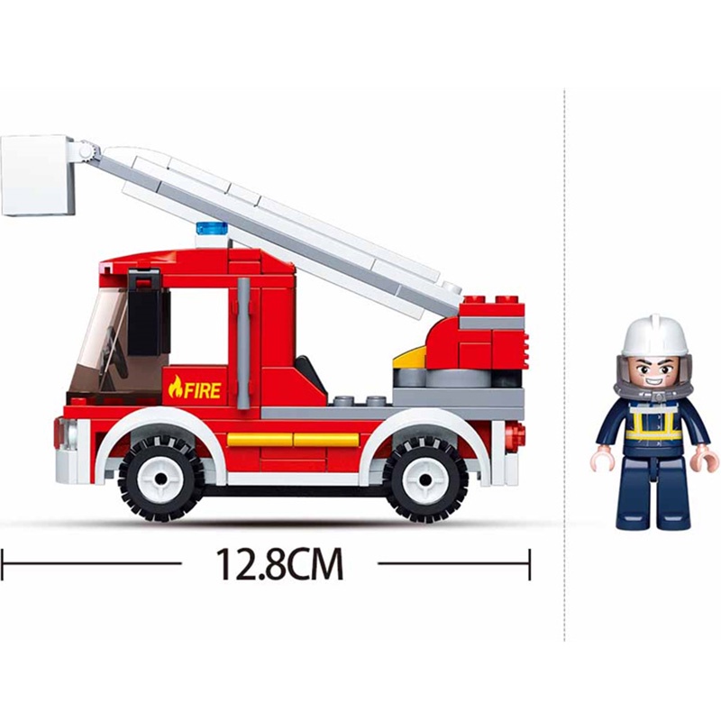 SLUBAN Bộ Đồ Chơi Lắp Ráp Xe Cứu Hỏa B0632 136 Mảnh