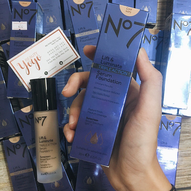 Kem nền dạng serum No7 Lift & Luminate Triple Action Serum Foundation