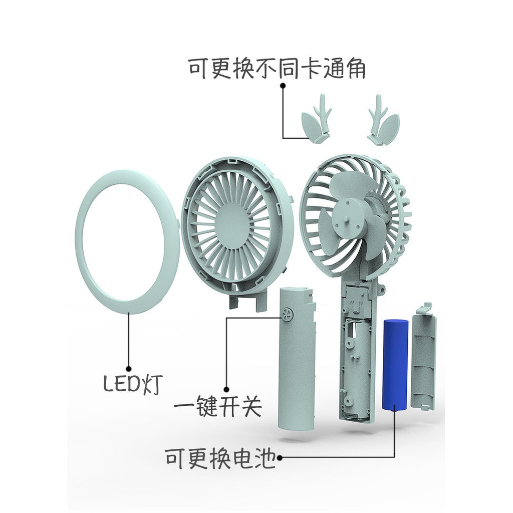 Quạt Điện Usb Cầm Tay Có Thể Gấp Lại Dễ Thương Tiện Dụng
