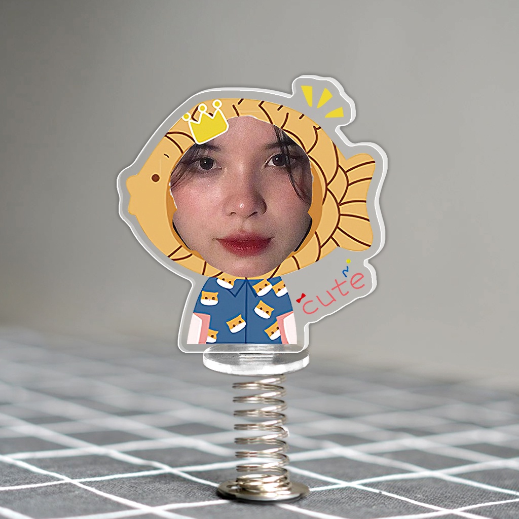 Standee lò xo lắc lư đáng yêu trong suốt đế dính trang trí in theo yêu cầu chibi