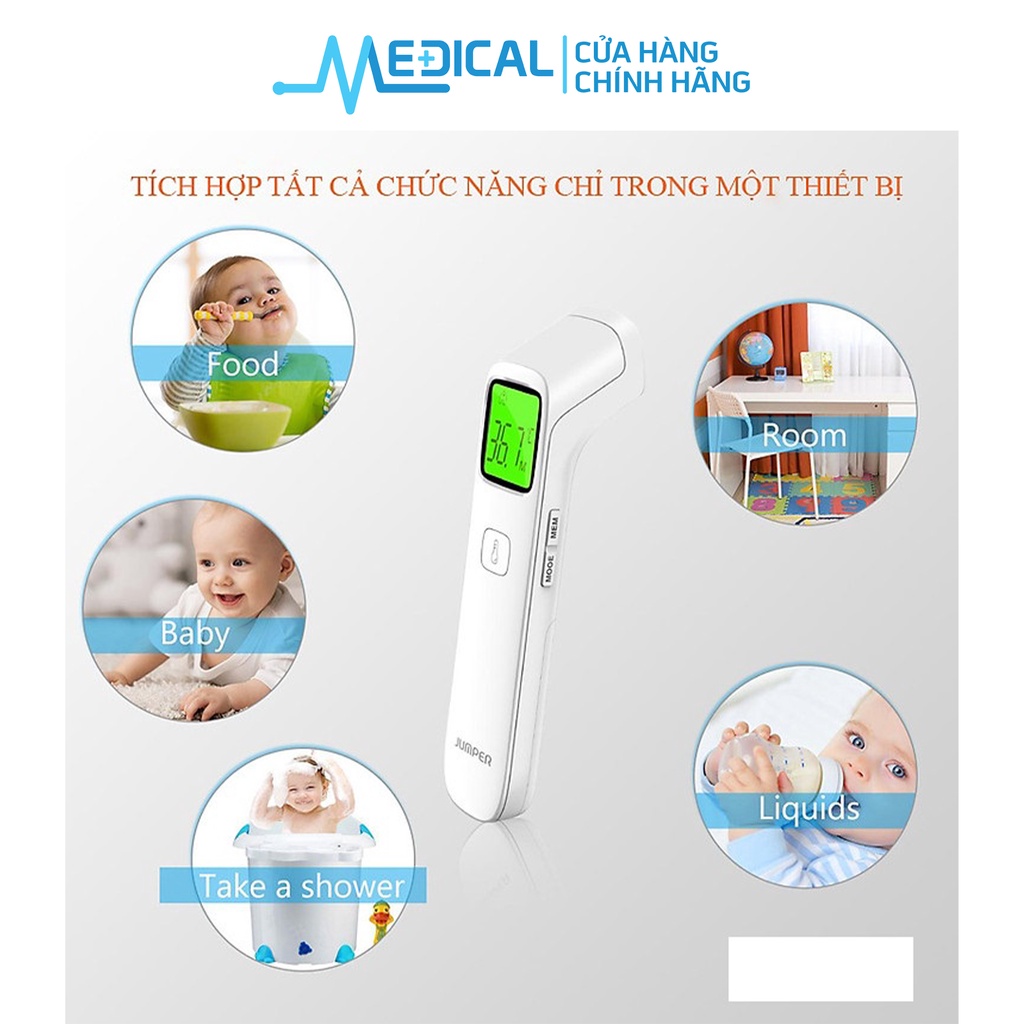 Nhiệt kế hồng ngoại không tiếp xúc JUMPER đo riêng cho người lớn và trẻ nhỏ JPD-FR203 - MEDICAL