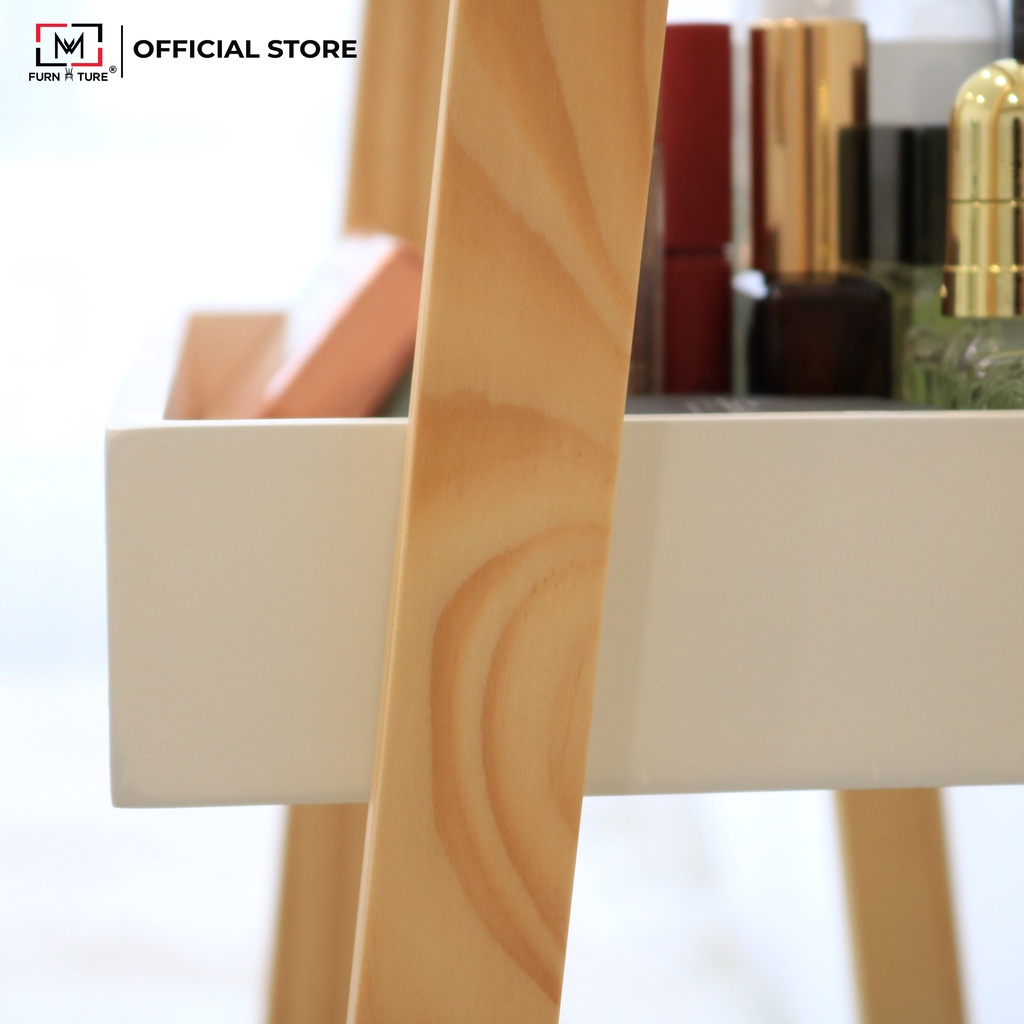 Gương soi trang điểm có khay kệ đa năng lắp ráp Hàn Quốc- Trắng/Xám - thương hiệu MW FURNITURE - Nội thất căn hộ