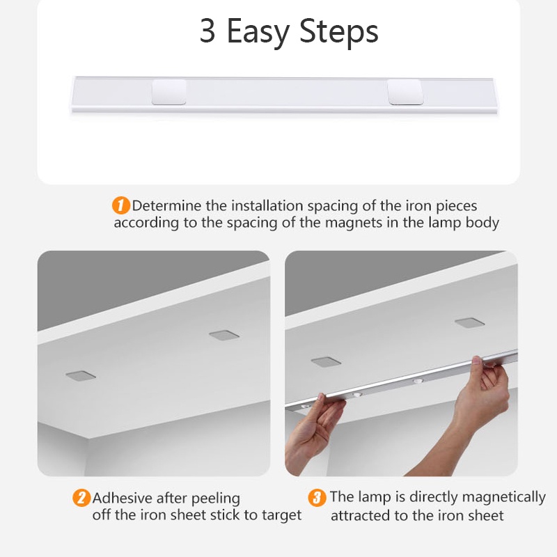 Đèn LED USB Không Dây Siêu Mỏng Có Nam Châm Gắn Tủ Chén / Tủ Quần Áo