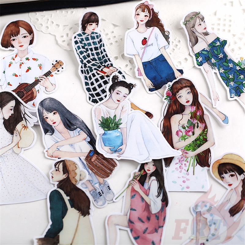 ❀ Forest Girl Diary Manual Stickers ❀ 15Pcs/set DIY Fashion Album Scrapbooks Decor Stickers