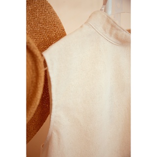 MORI - Áo linen cổ trụ