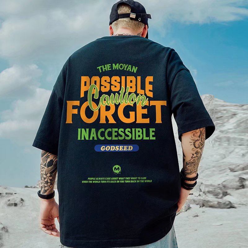 Áo Thun Tay Ngắn Dáng Rộng In Chữ Thời Trang Mùa Hè Cho Nam size M-8XL