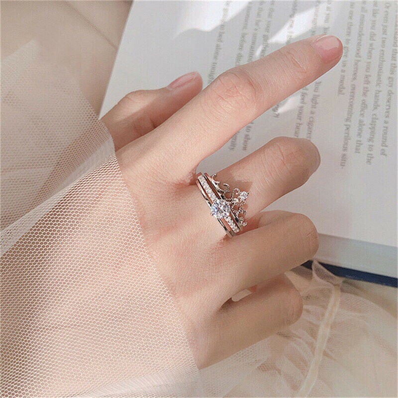 Nhẫn Lồng Vương Miện 2 Trong 1 Siêu Đẹp