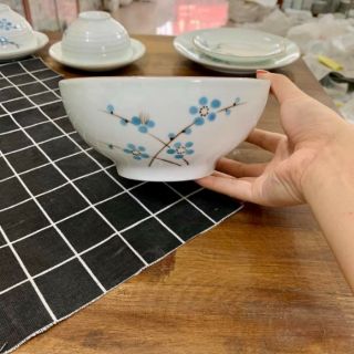 BÁT CƠM HOA ĐÀO SỨ TRẮNG BÁT TRÀNG