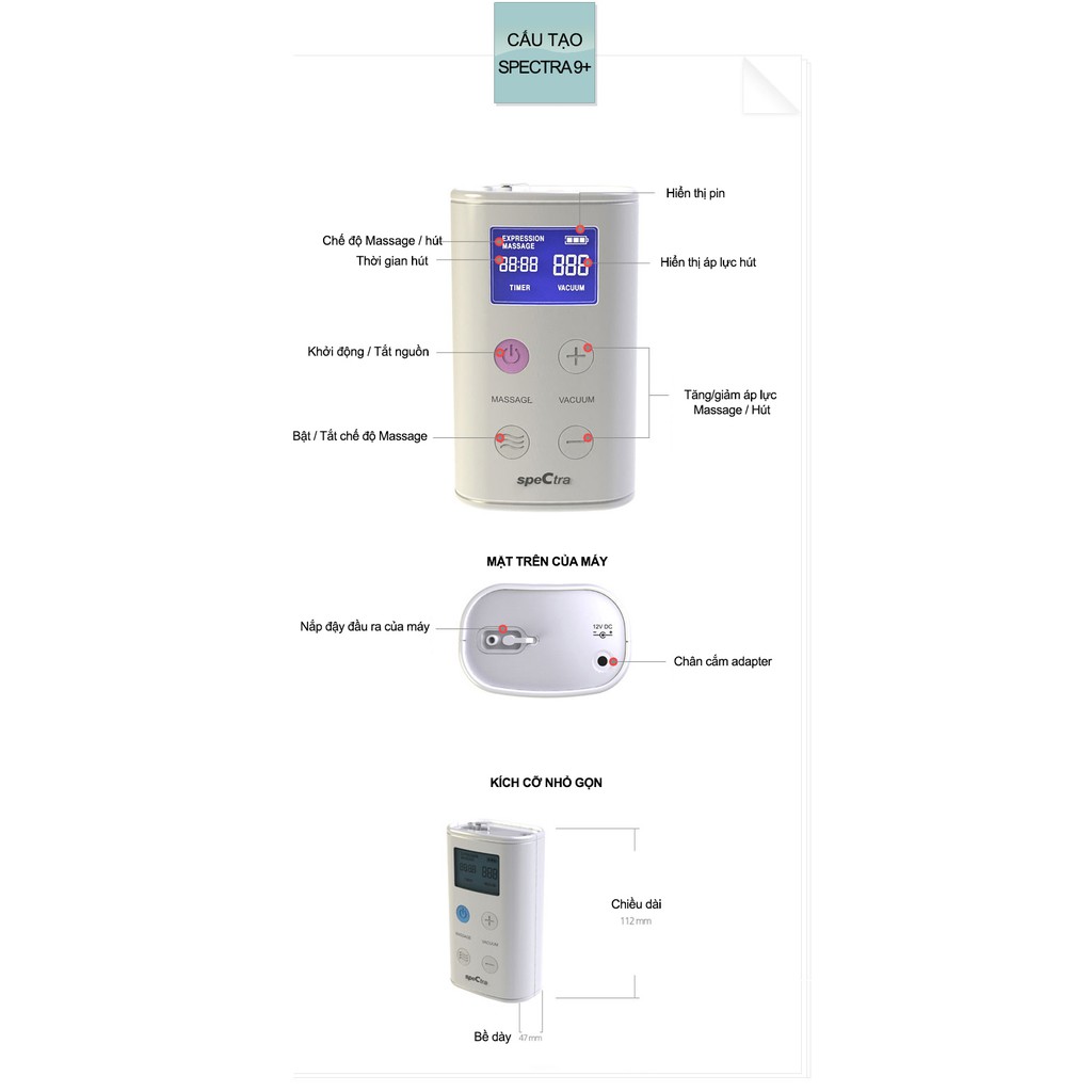 Máy hút sữa Spectra 9 plus - Chính Hãng