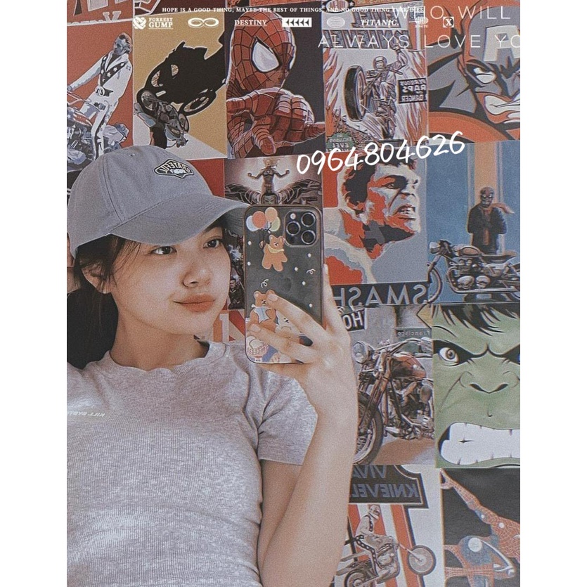 Combo 18 tấm A4 Decal RETRO dán Decor phòng, tường vintage cá tính 1100