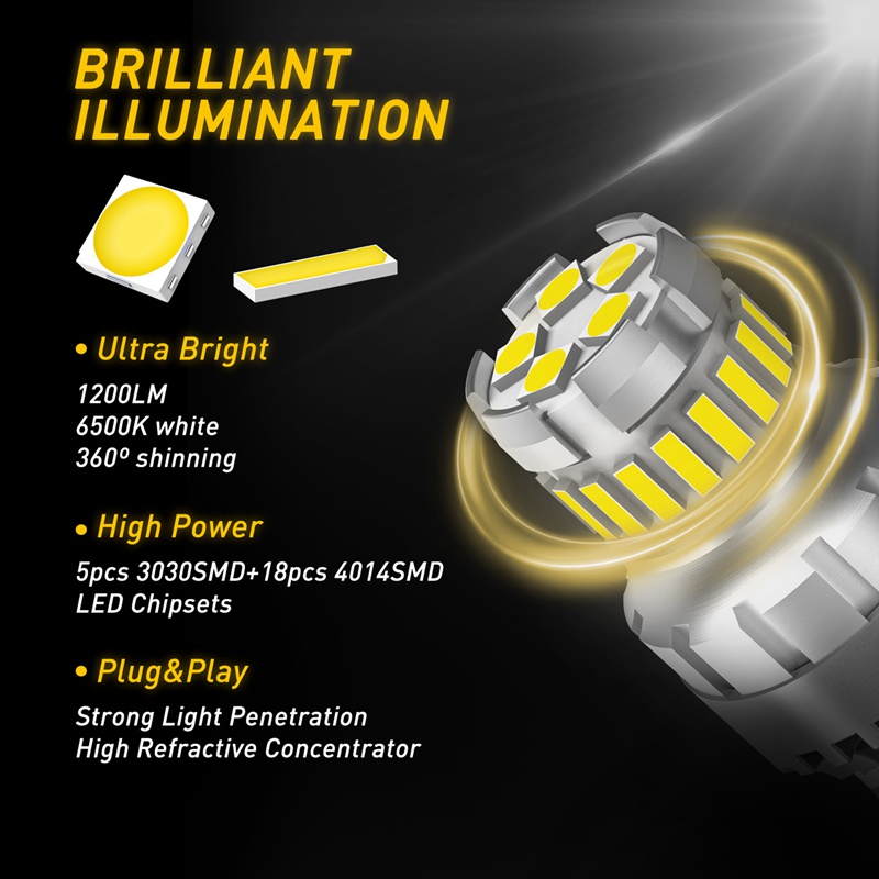 Bóng Đèn LED Đuôi Xe Hơi Siêu Sáng T20 7440 W21W W21 / 5W 7443 6500K