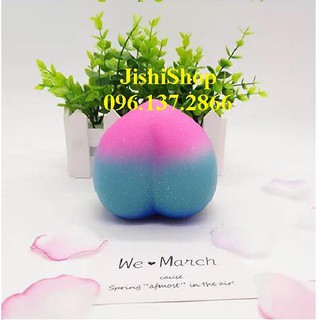 Squishy TRÁI ĐÀO TO BỰ màu xanh galaxy hấp dẫn
