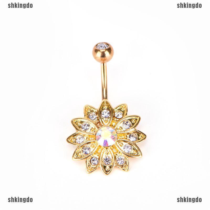 Khuyên cơ thể hình hoa đính pha lê thời trang