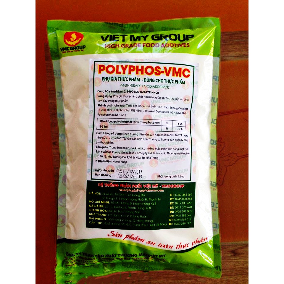 POLYPHOS - VMC PHỤ GIA TẠO DAI GIÒ CHẢ VMC POLYPHOS