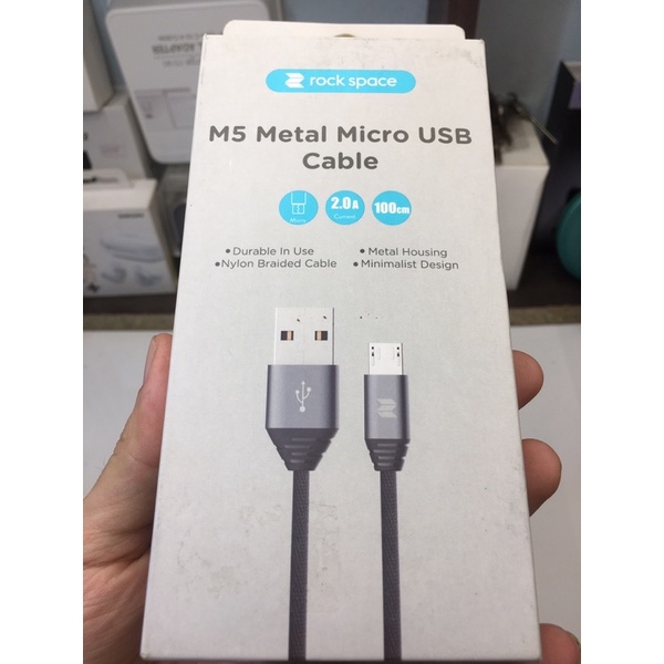 CÁP ROCK SPACE M5 MICRO 1M RCB0510 - Hỗ Trợ Sạc Nhanh 2A