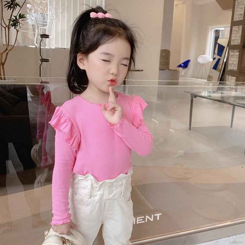 Áo thun tay dài màu sắc xinh xắn thời trang dành cho bé yêu