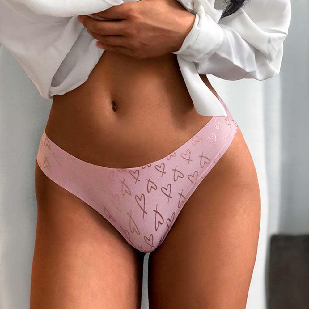 Quần Lót Lọt Khe Lưng Thấp In Chữ Màu Hồng Thoáng Khí Không Để Lại Dấu Vết Cho Nữ Back2Lilife