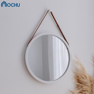 Gương Tròn Treo Tường Khung Gỗ OCHU Mirror Circle 50 White