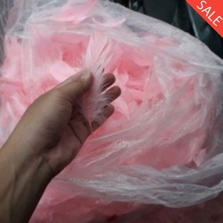 lông vũ , lông gà màu hồng nhạt : sỉ 10 gói 20k [ tầm 100c - 200 cái / 1 gói ]
