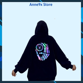 Áo khoác nỉ hoodie phản quang bàn tay dirty coins pq05kn aq