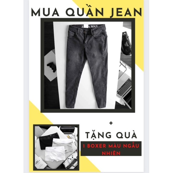 Quần Nam Jean Zara Xám Đậm form slimfit