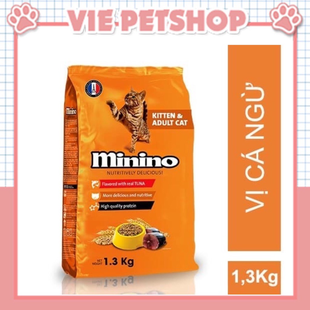 Thức Ăn cho Mèo MININO Tuna vị Cá Ngừ gói 1.3Kg | Vie PETSHOP