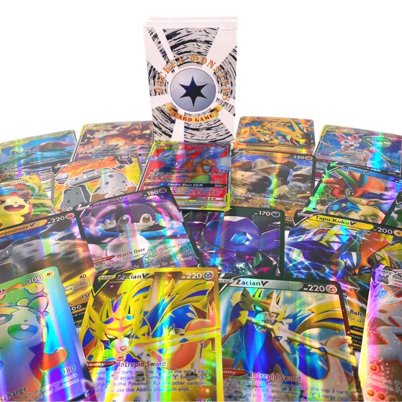 Bộ Thẻ Bài Chơi Pokemon 64 Thẻ (4MEGA +20TEAM +32V +8VMAX) Chơi Đối Kháng New Đẹp