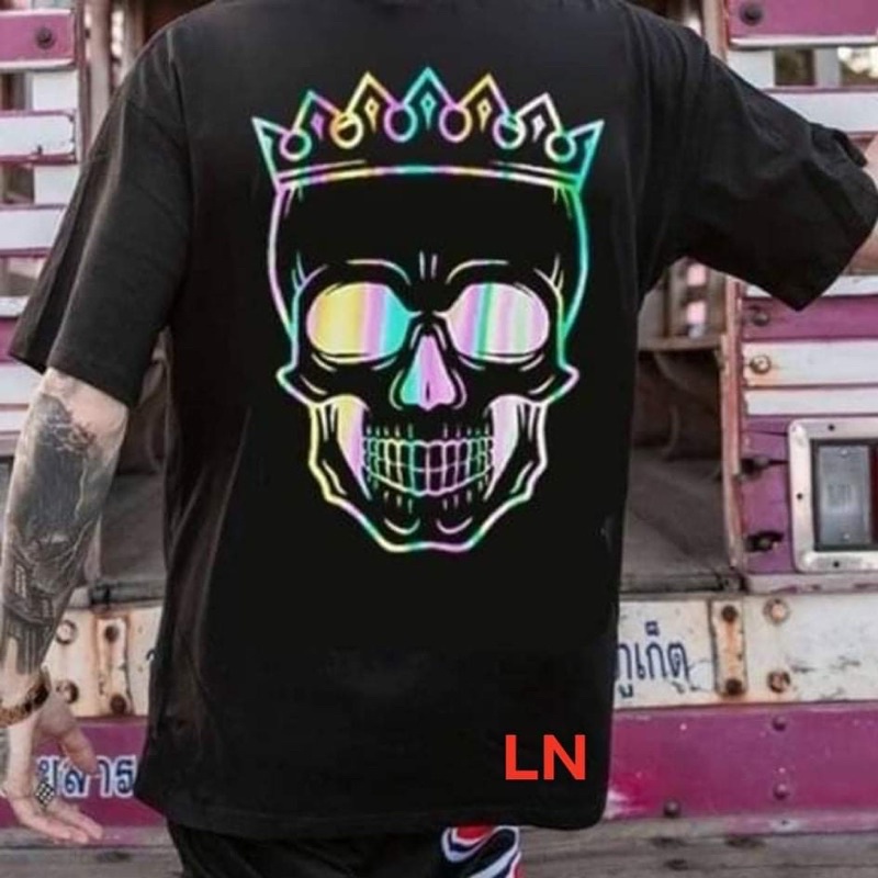 Áo KING đầu lâu phản quang 7m in 2 mặt TH6