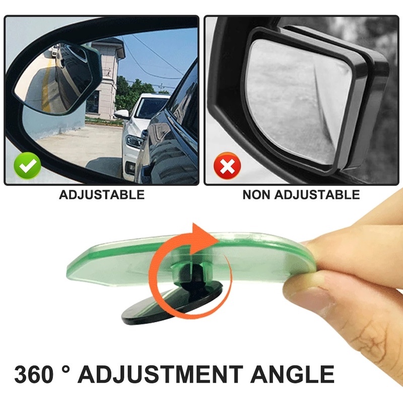Gương Cầu Lồi / Điểm Mù HD Xoay 360 Độ Chống Sương Mù / Mưa Cho Gương Chiếu Hậu Xe Hơi