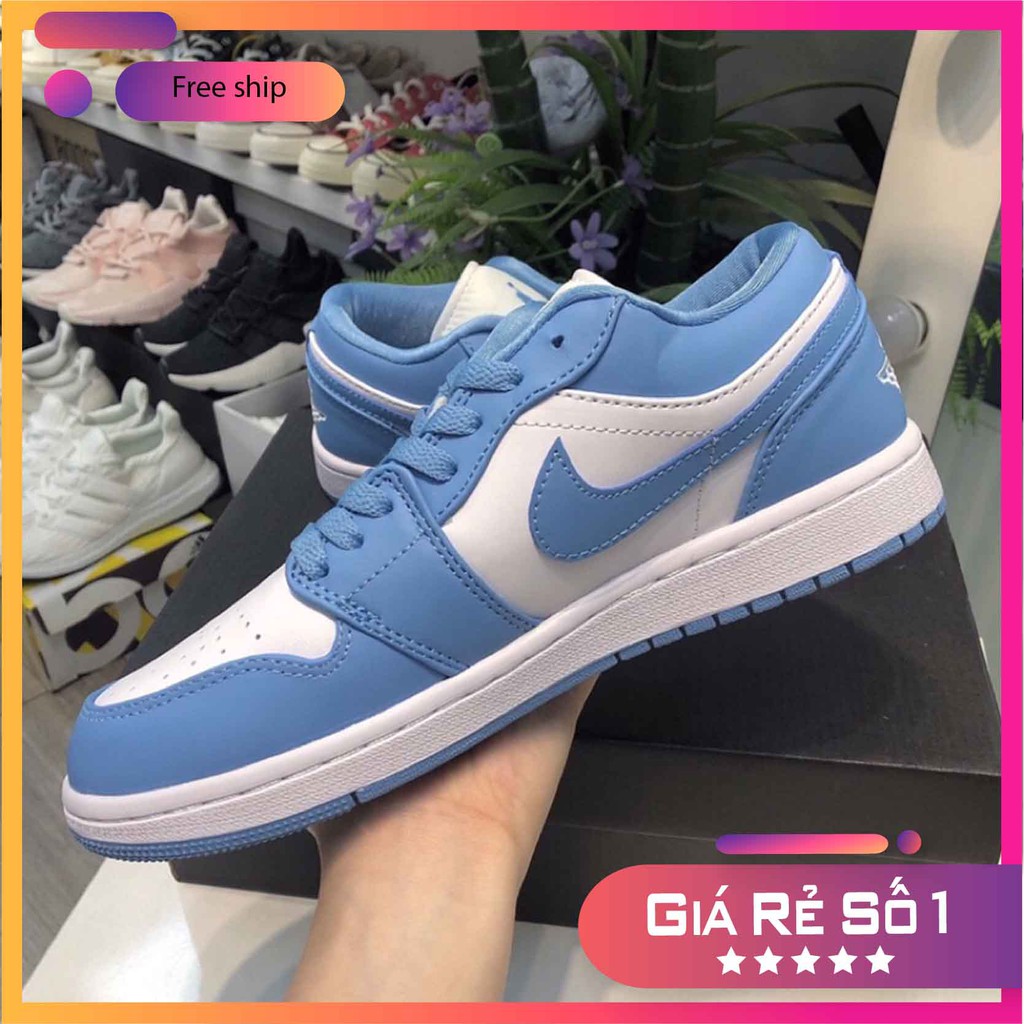 Giày Sneaker JD 1 màu xanh trắng thấp cổ nam nữ full box bill | BigBuy360 - bigbuy360.vn