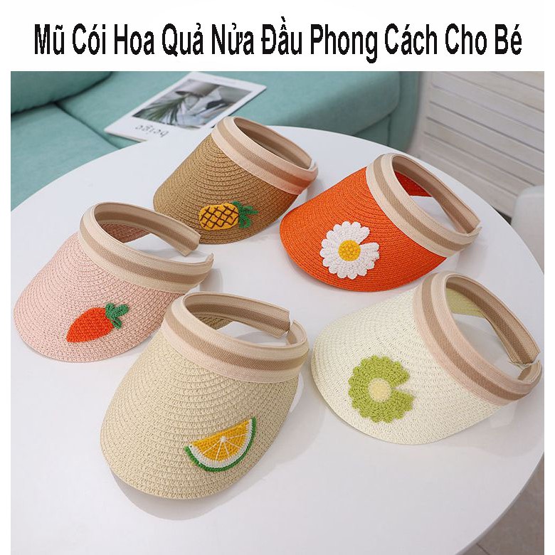 Mũ Cói Hoa Quả Nửa Đầu Phong Cách Cho Bé MC11